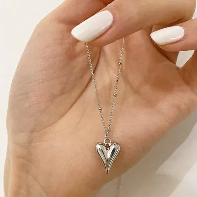  Love Heart Chain Style Pendent Necklace 